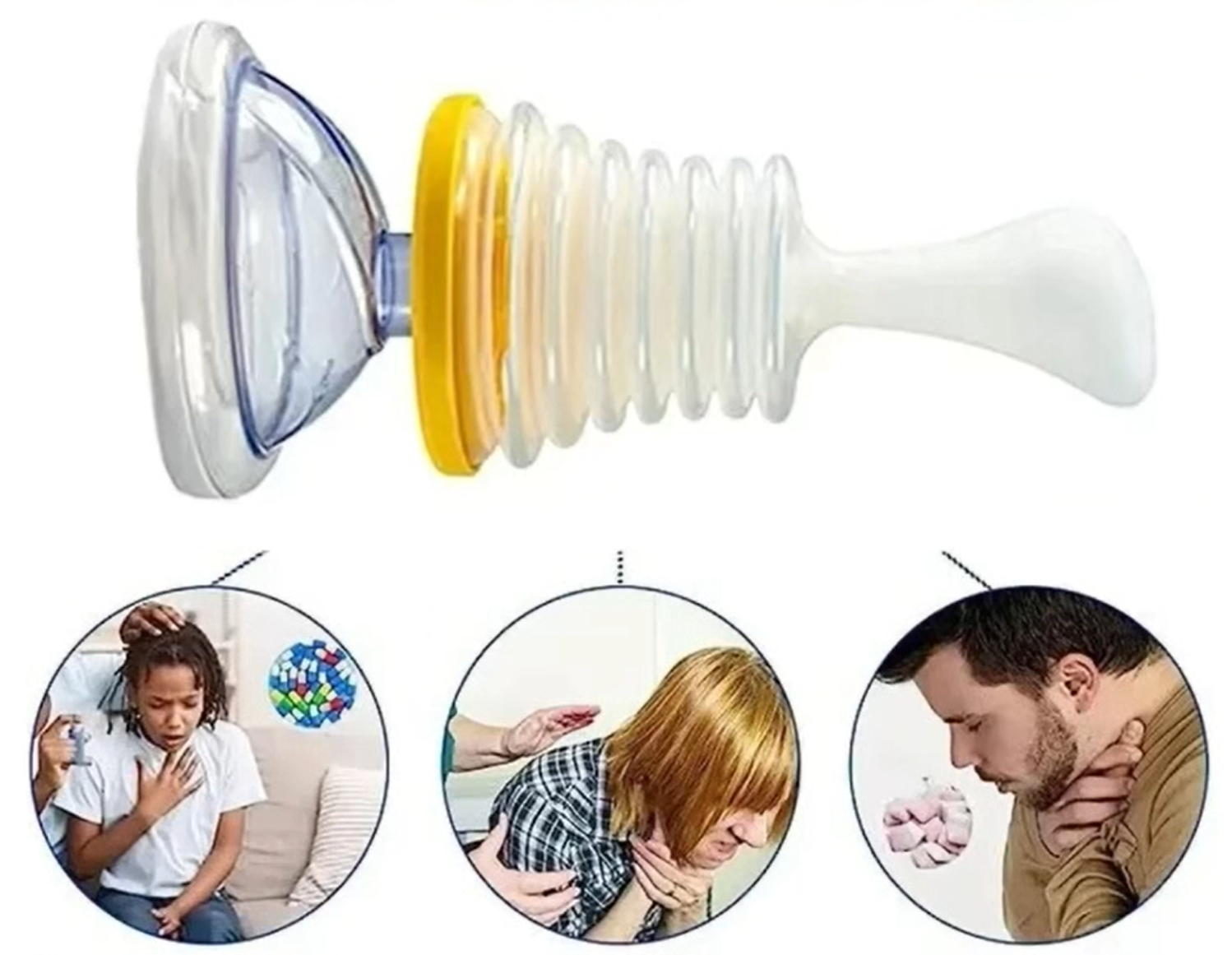 Dispositivo Anti-Atragantamiento KO AirWay + Mascarillas +  Manual de Primeros Auxilios para la Familia